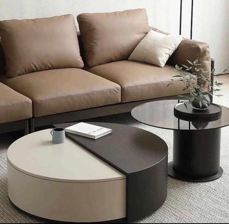 Round center table with storage space