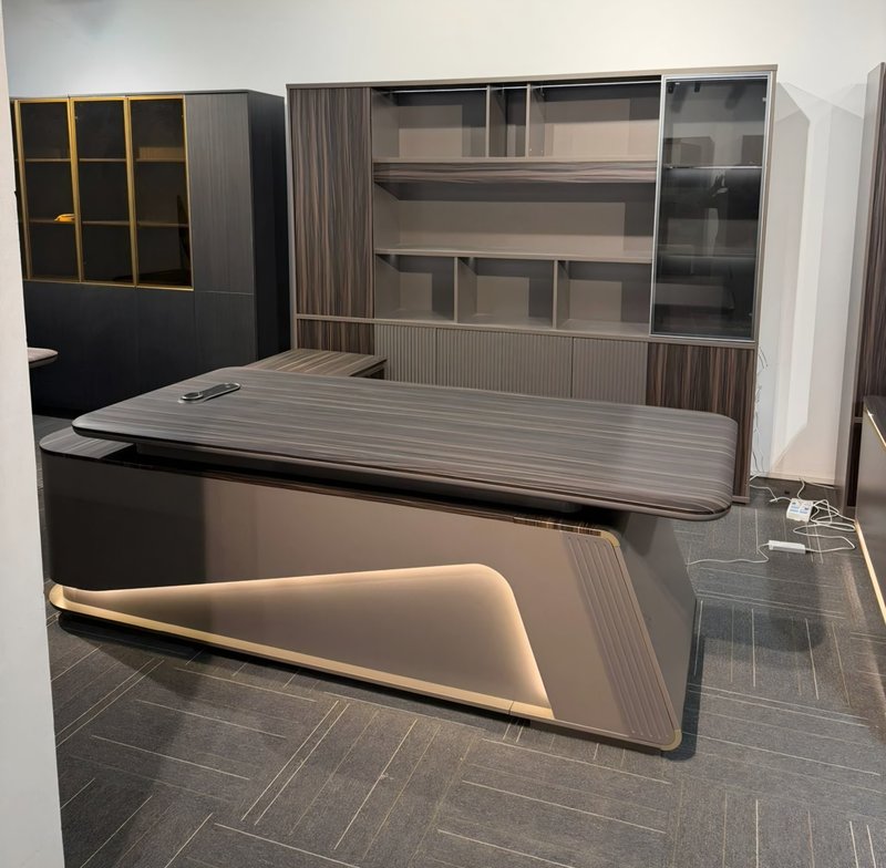 Office desk 2.4meter and bookshelf 2 meter