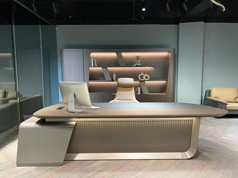 Office desk 2.4 meter and bookshelf 2.4meter 0