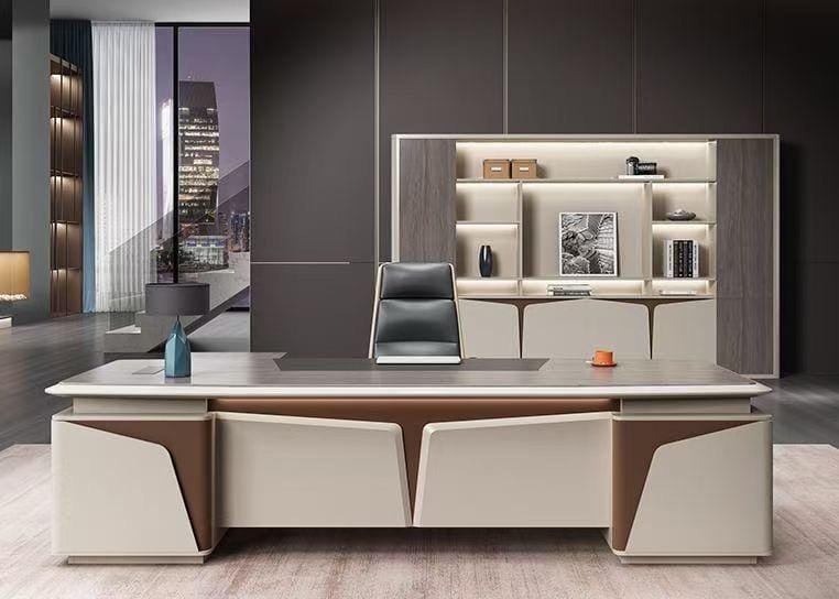 Office desk 2.4meter and bookshelf 2.4meter