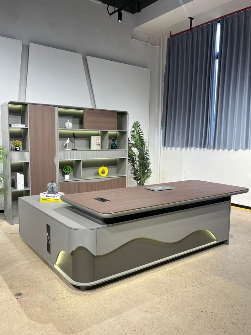 Office desk 2.4meter and bookshelf 2.4meter