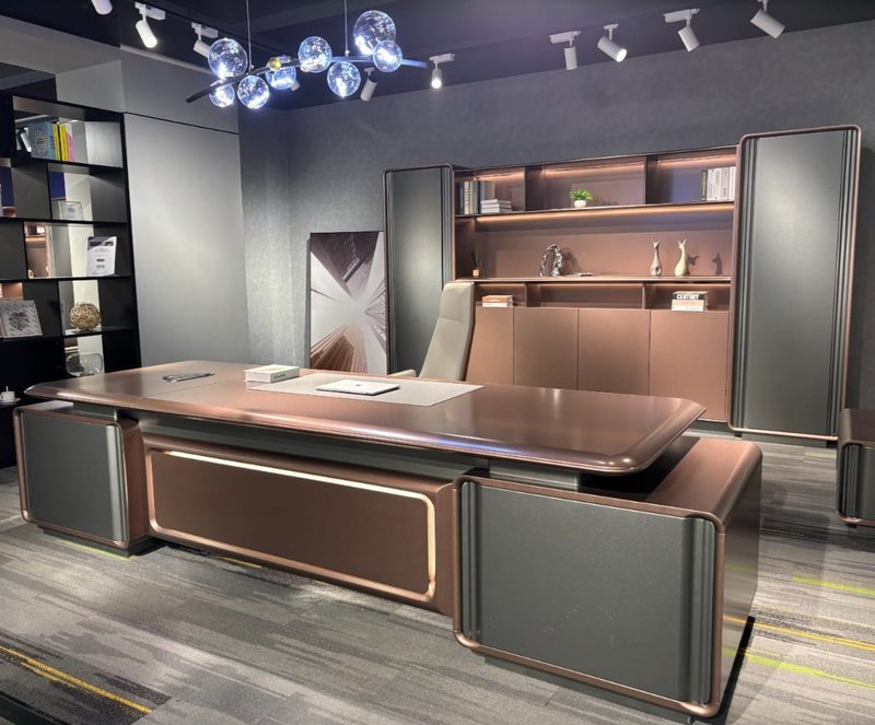 Office desk 2.4meter and bookshelf 2.4meter