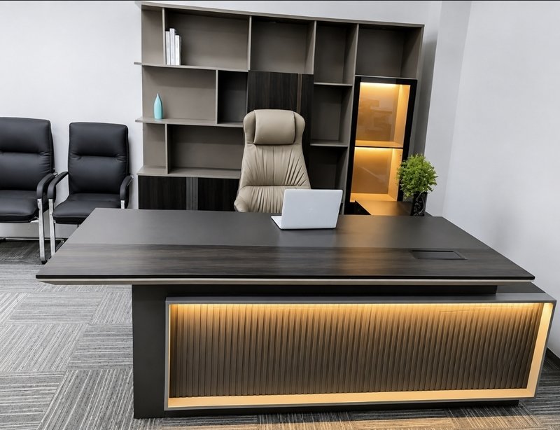 Office desk 2.4meter and bookshelf 2meter