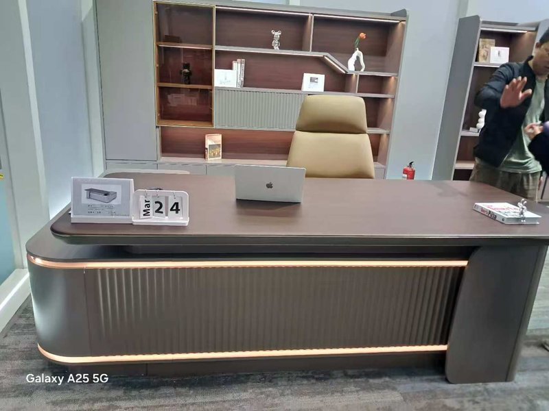 Office desk 2.4 meter and bookshelf 2.4 meter