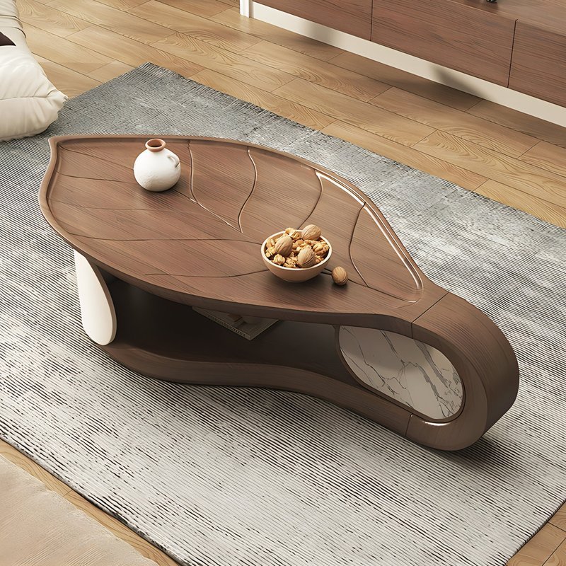 The Leaf Silhouette Sculptural Walnut Coffee Table