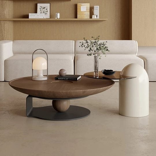 Modern Geometric Sphere-Supported Coffee Table