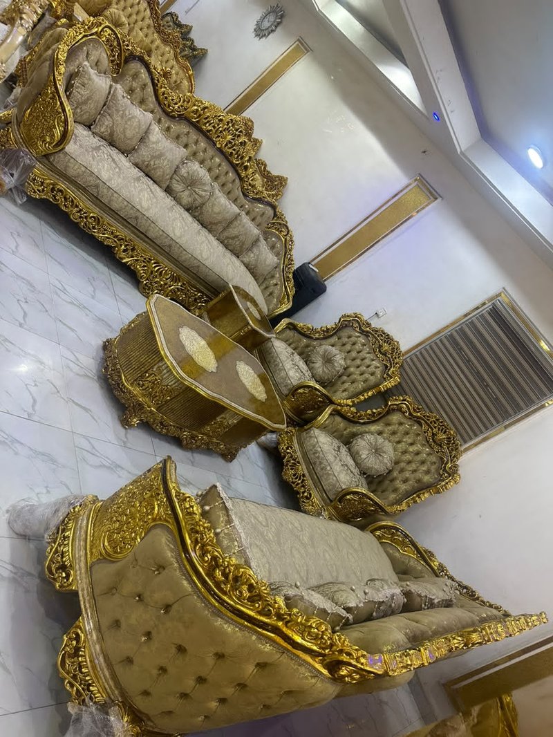 Egypt Royal Carved Gold Luxury Sofa & Living Room Set