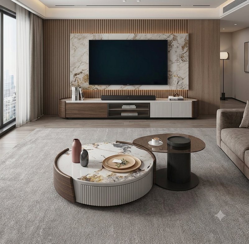 Round coffee center table