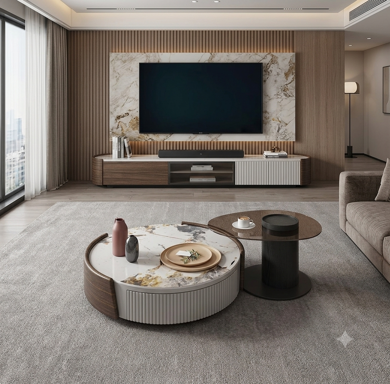 Round coffee center table