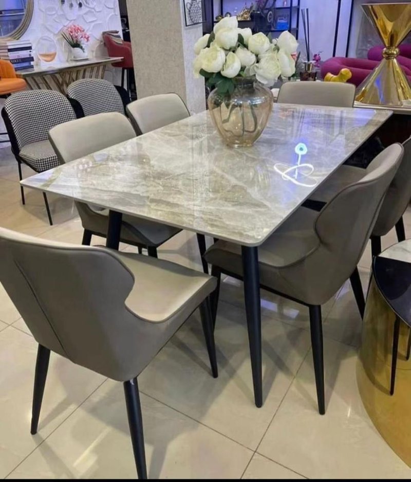 Luxury Contemporary 6-Seater Dining Table and Chair Set for Elegant Homes