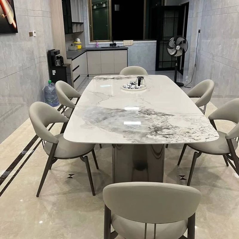 Executive Contemporary 6-Seater Dining Table and Chair Set for Modern Living