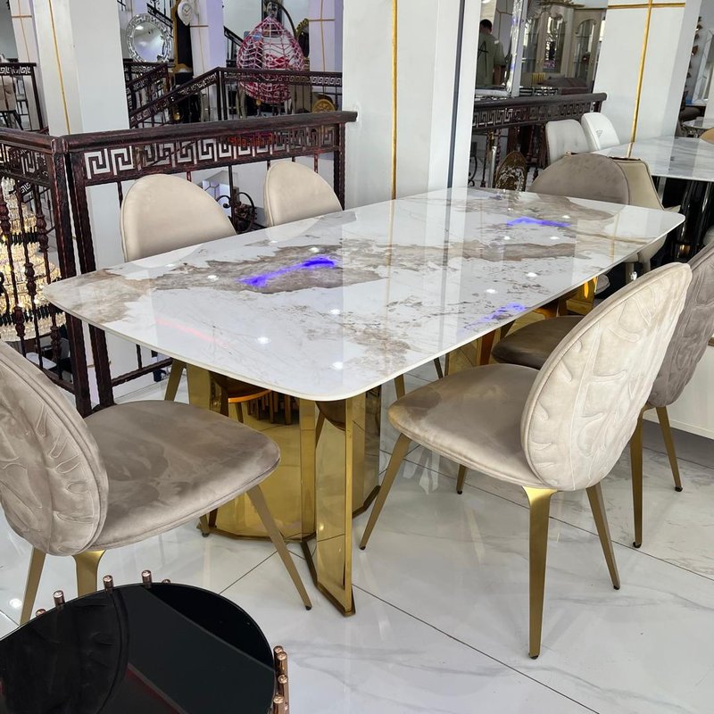 Luxury Stylish 6-Seater Dining Table and Chair Set for Modern Homes & Entertaining