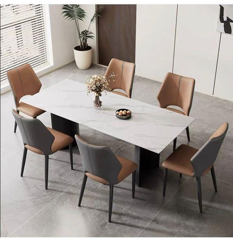 Premium Modern 6-Seater Dining Table and Chair Set for Stylish Living Spaces