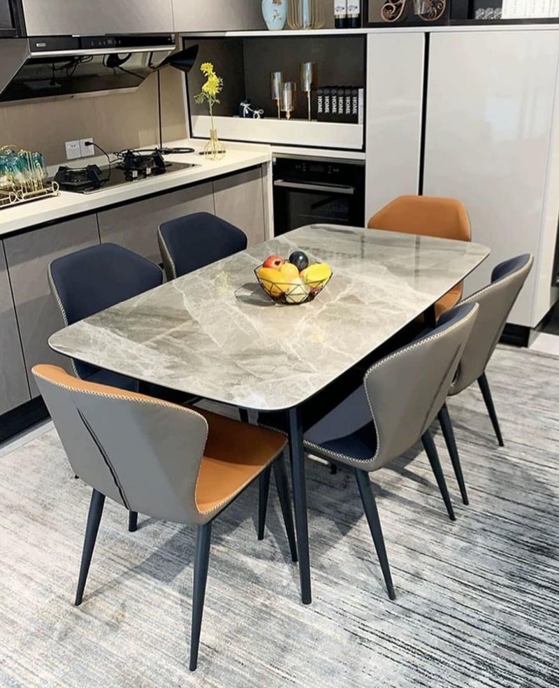 Classic Elegant 6-Seater Dining Table and Chair Set for Stylish Interiors