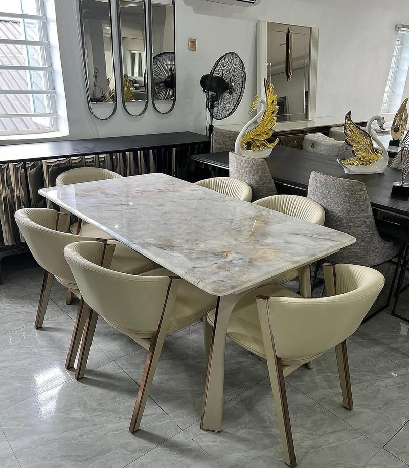 Neatly Crafted Modern Dining Table for Comfortable Meals and Organized Living Spaces