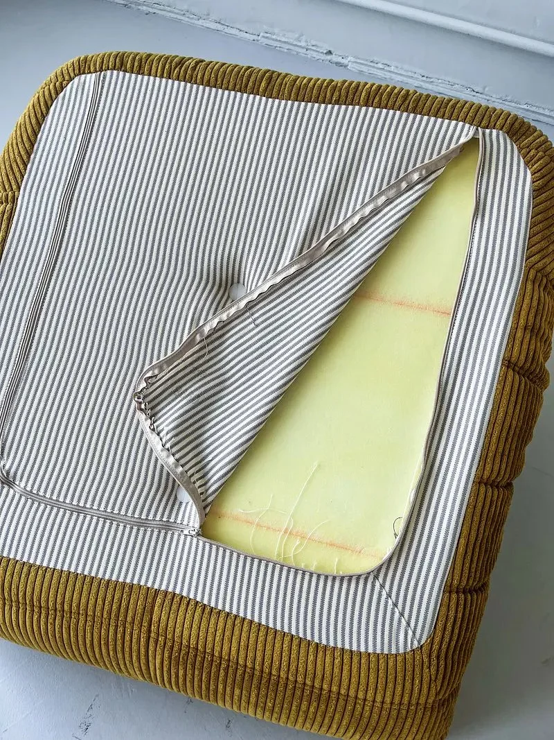 Modern Ergonomic Togo-Style Textured Velvet Lounge Chair - Image 4