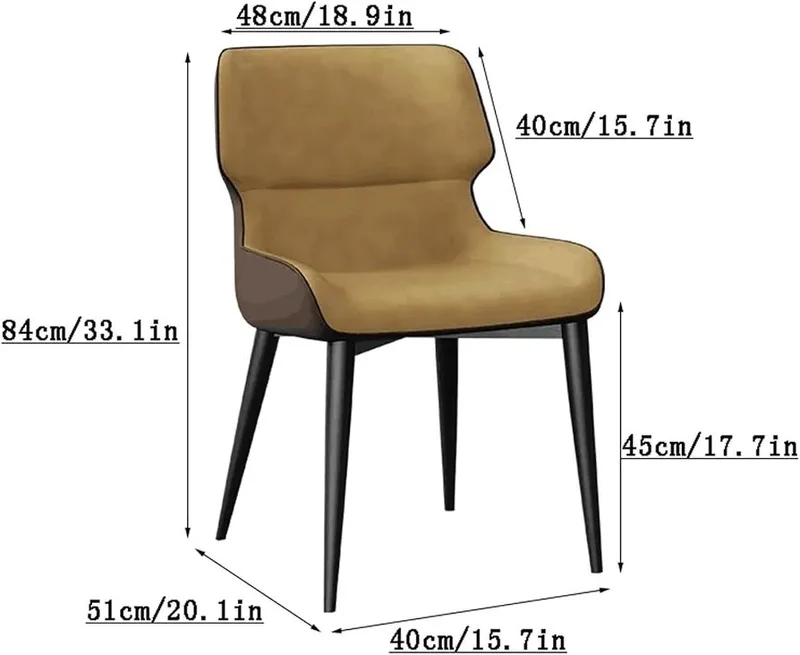 Modern Ergonomic Curved Leatherette Dining Chair - Image 4