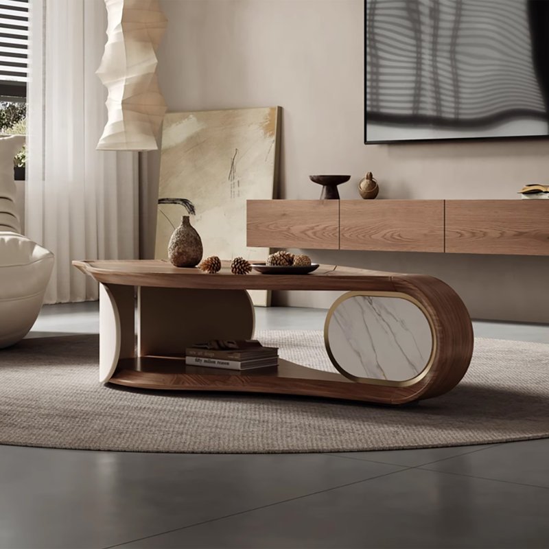 Wooden oval center table - Image 1