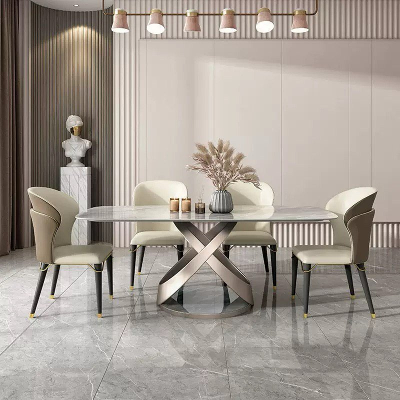 Dinning by 6 marble top - Image 1