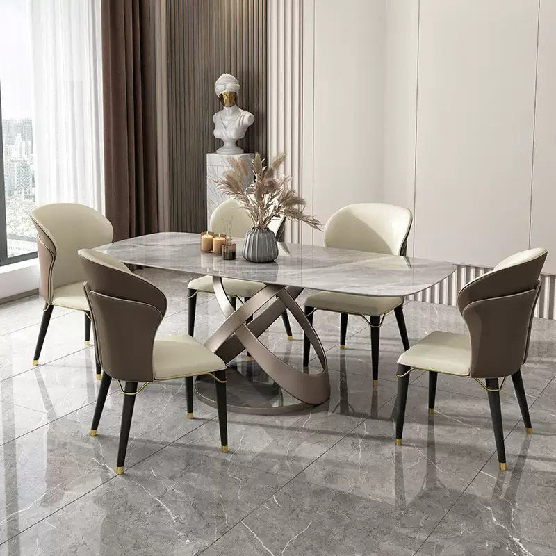 Dinning by 6 marble top - Image 1