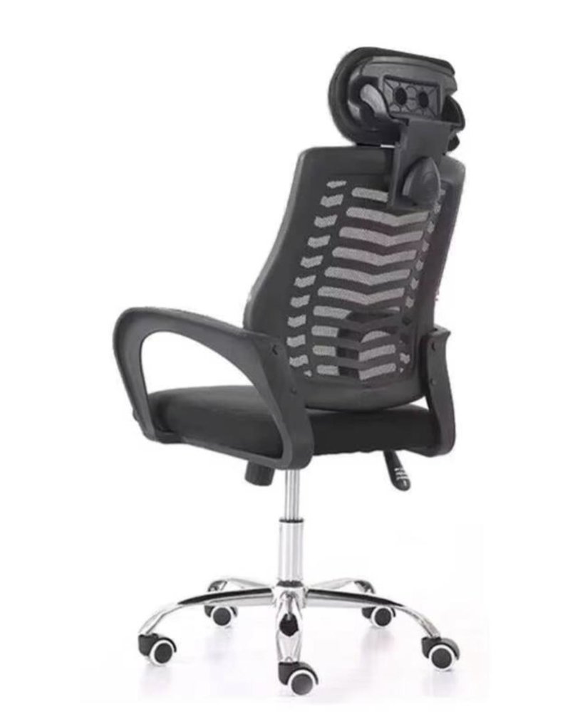 Victory Ergonomic Black Mesh Office Chair with Chrome Base - Image 1