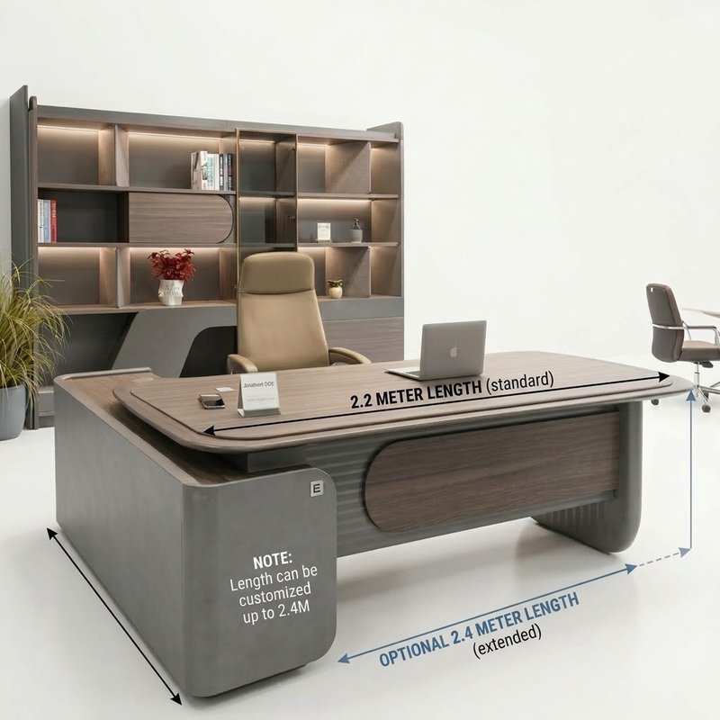 Office desk 2.4meter and bookshelf 2.4meter - Image 1