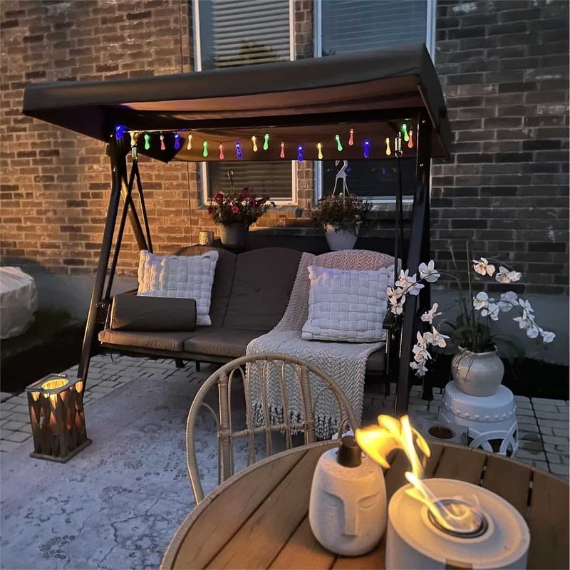 AeroLuxe Outdoor Canopy Swing Chair - Image 1
