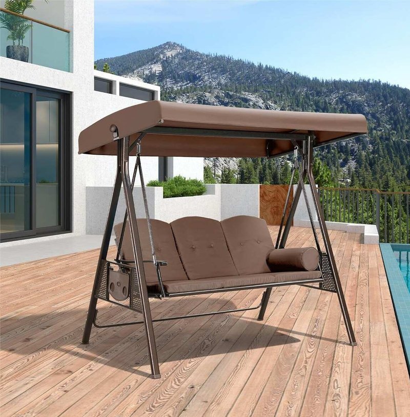 AeroLuxe Outdoor Canopy Swing Chair - Image 1