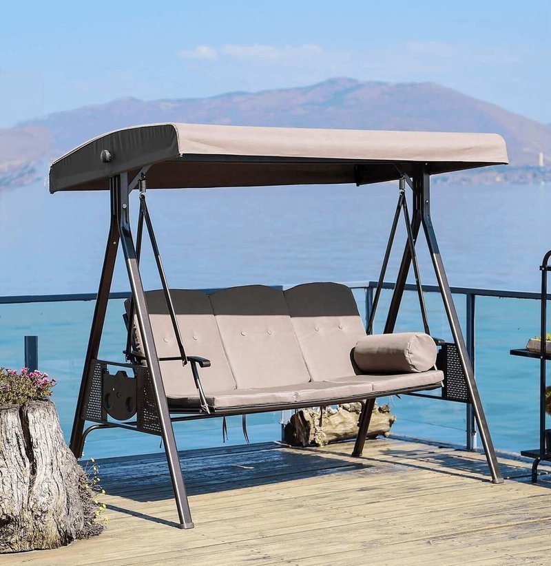 AeroLuxe Outdoor Canopy Swing Chair - Image 1