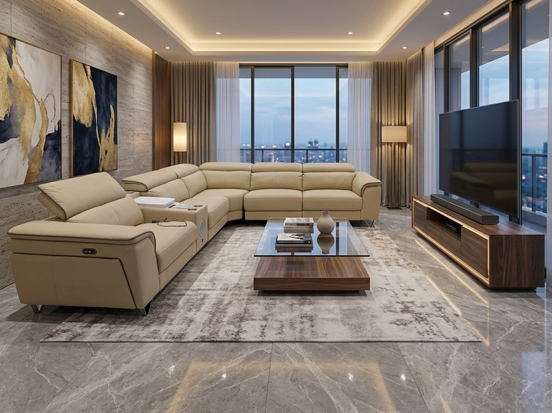 Auraluxe L-Shape Smart Recliner Sofa - Image 1