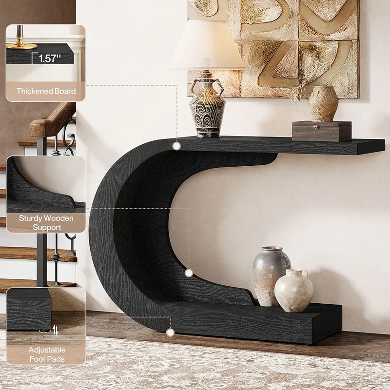 LuxeCurve Modern Console Table - Image 1