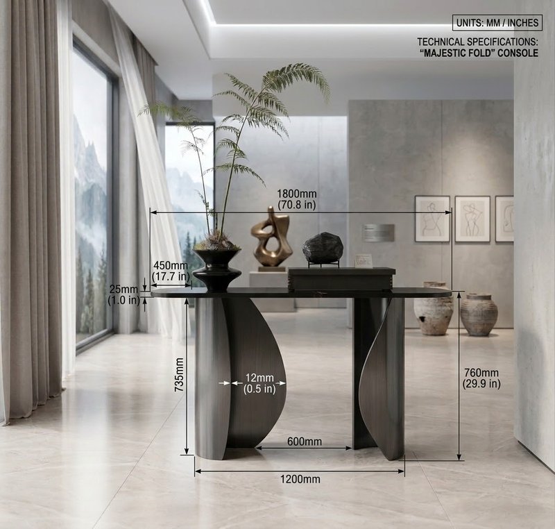 The Aria Sculptural Console Table - Image 1