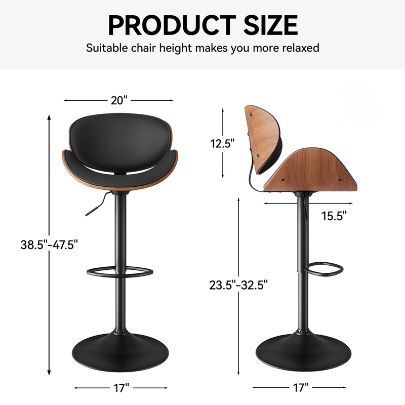 The Oslo Bentwood Swivel Bar Stool - Image 1
