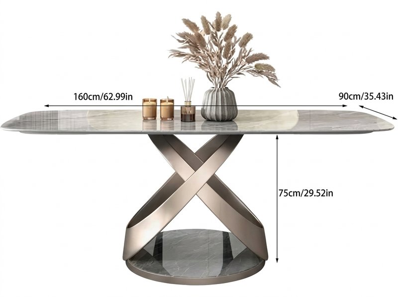 LuxeMarble Curve Dining Set - Image 1
