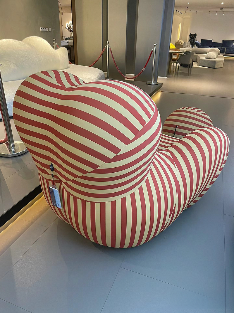 The Up 50 Striped Sculptural Lounge Chair & Ottoman - Image 1