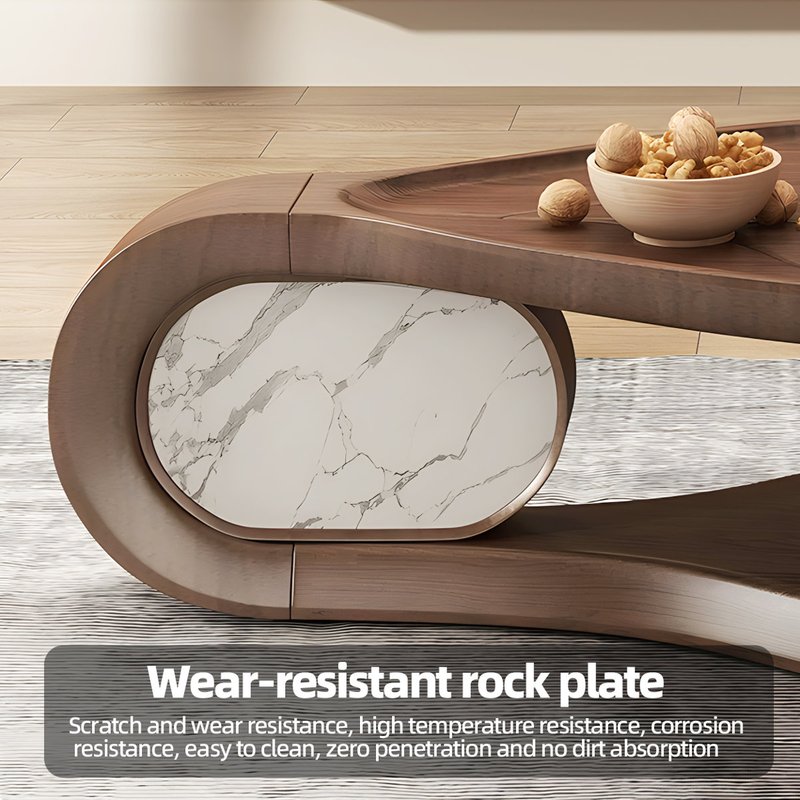 The Leaf Silhouette Sculptural Walnut Coffee Table - Image 1
