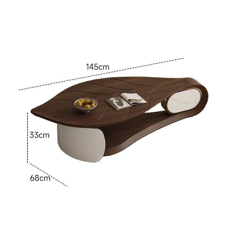 The Leaf Silhouette Sculptural Walnut Coffee Table - Image 1