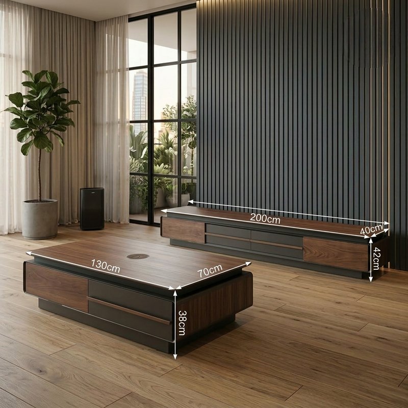 The Kronos Walnut & Charcoal Executive Living Suite - Image 1