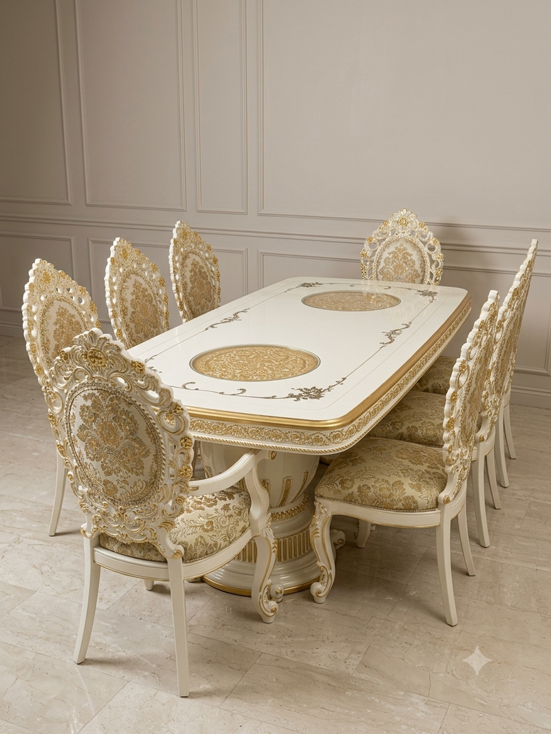 The Versailles Royal Carved Gold Dining Set - Image 1