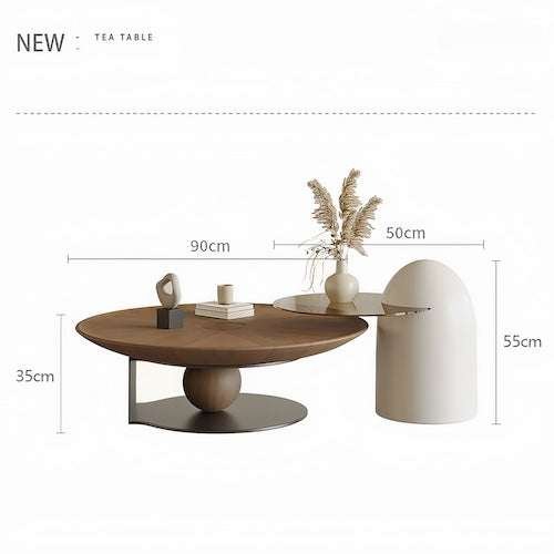 Modern Geometric Sphere-Supported Coffee Table - Image 1