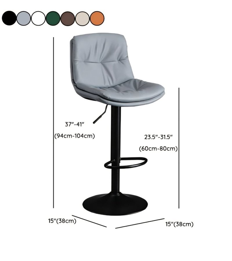 Modern Adjustable Leatherette Swivel Bar Stool - Image 5