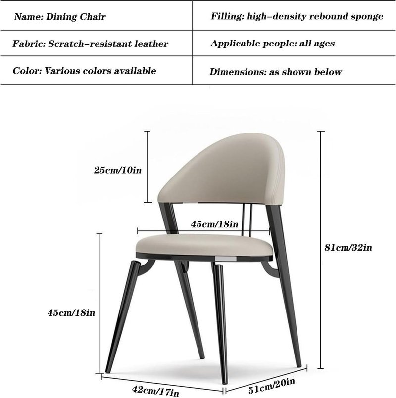 Modern Curved Leatherette Dining Armchair with Open-Back Metal Frame - Image 7