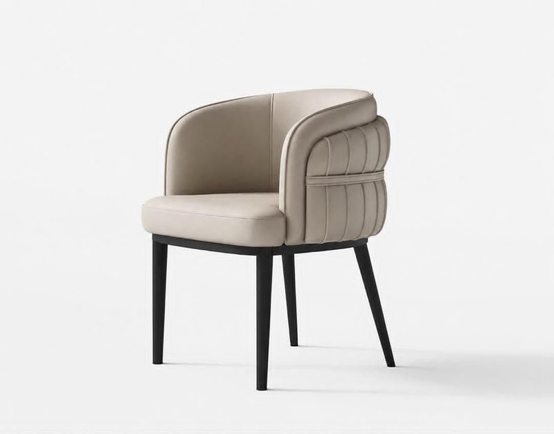 Contemporary Dual-Tone Belted Accent Dining Chair - Image 1
