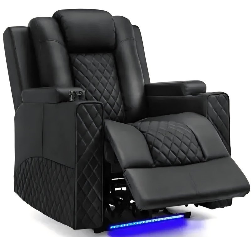 Luxury Home Theater Power Recliner Armchair with Waist Massage & Ambient Lighting - Image 5