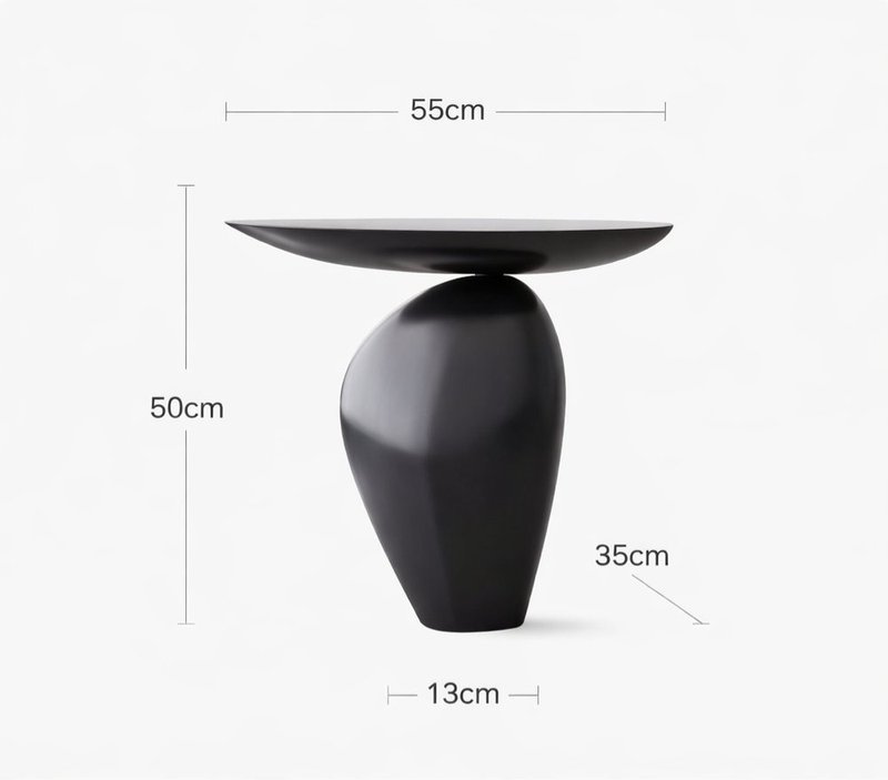 Modern Organic Pebble Sculptural Accent Side Table - Image 8