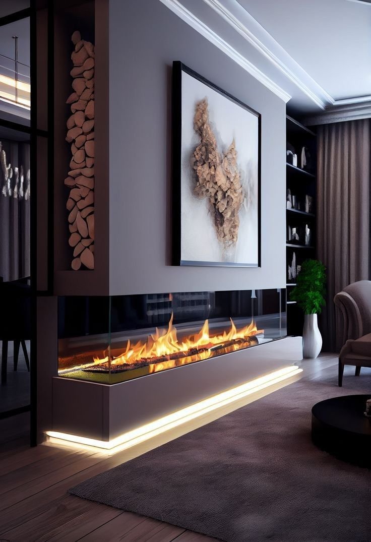 Ignite Modern Linear Water Vapor Electric Fireplace Insert - Image 2