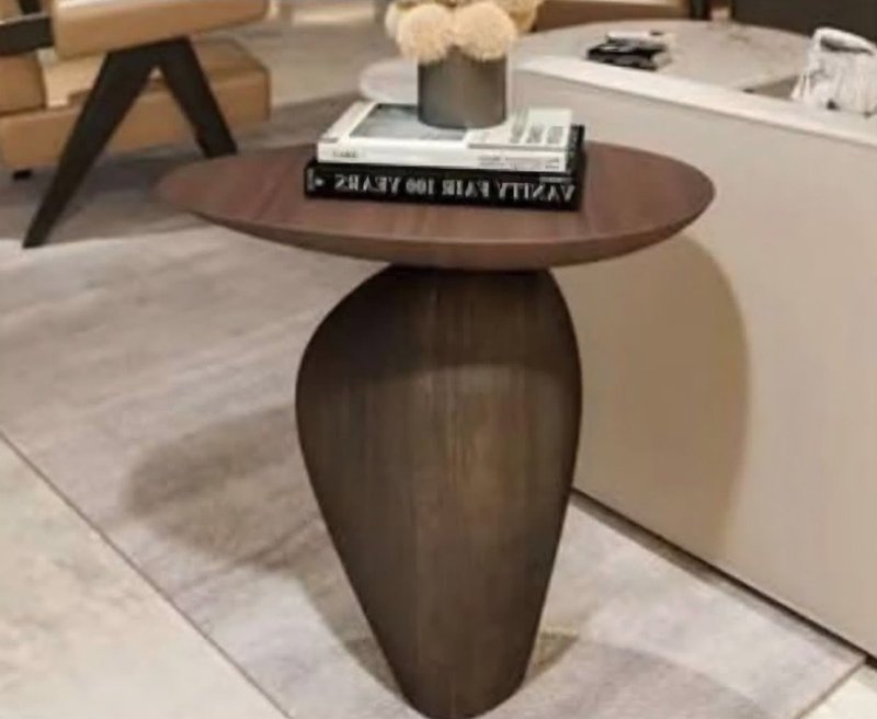 Modern Organic Pebble Sculptural Accent Side Table - Image 1