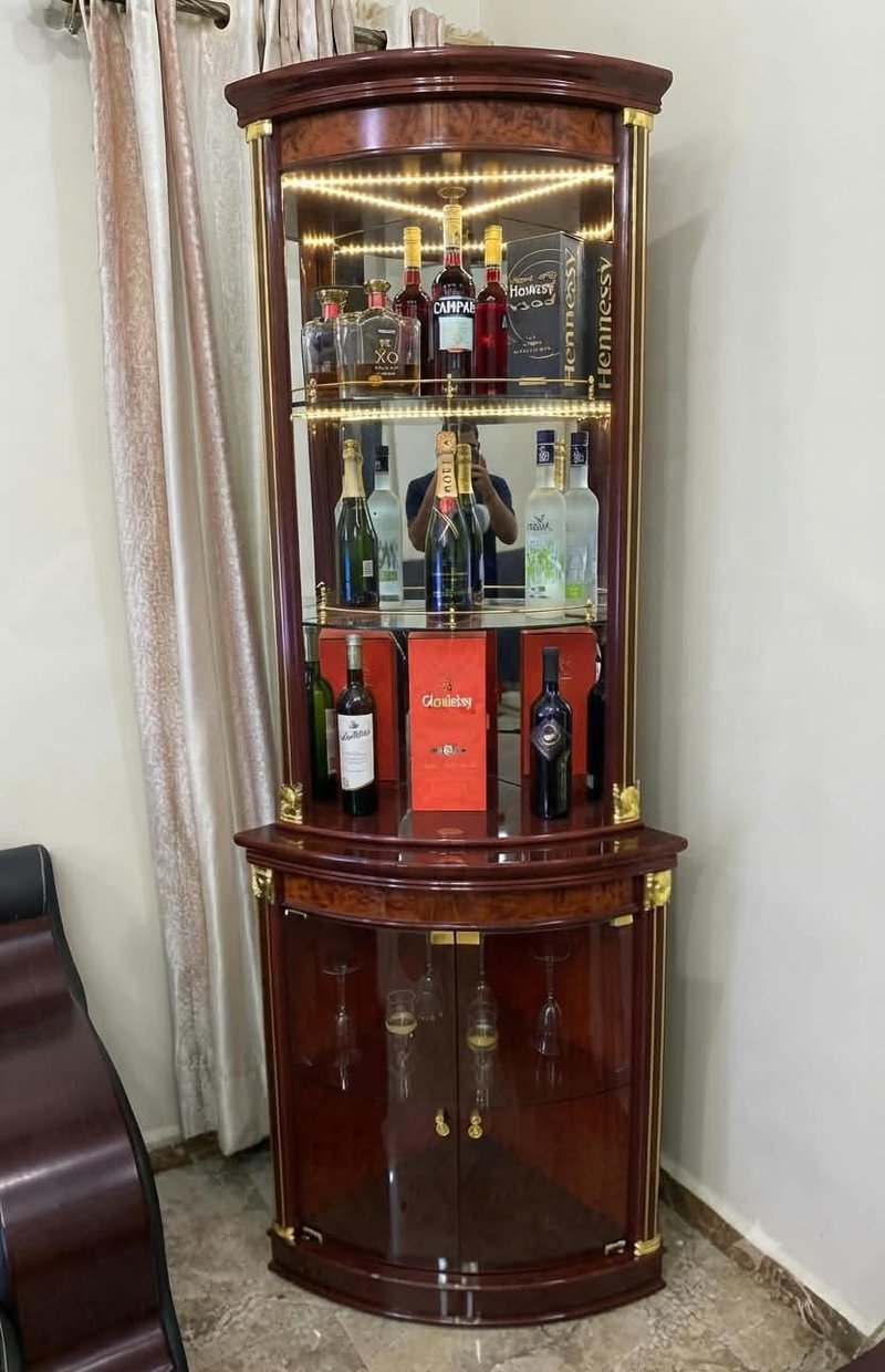 Classic Luxury Mahogany Corner Bar Cabinet - Image 3