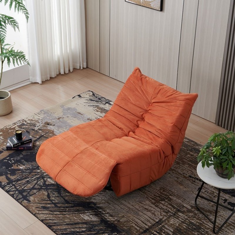 Modern Ergonomic Togo-Style Swivel Recliner Chair in Terracotta Orange - Image 4