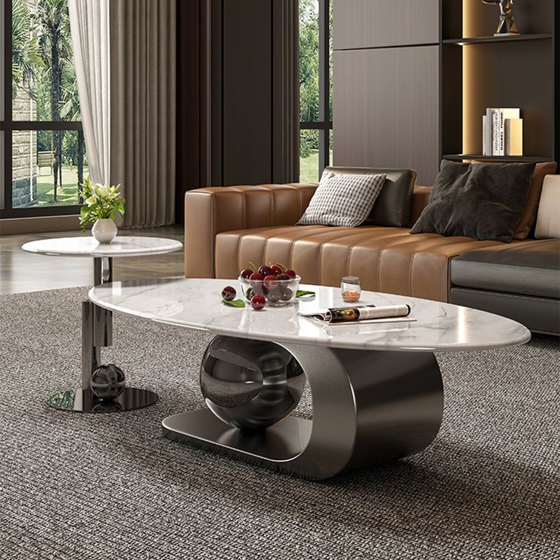 Center table round marble top - Image 3